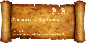 Marencsik Marianna névjegykártya